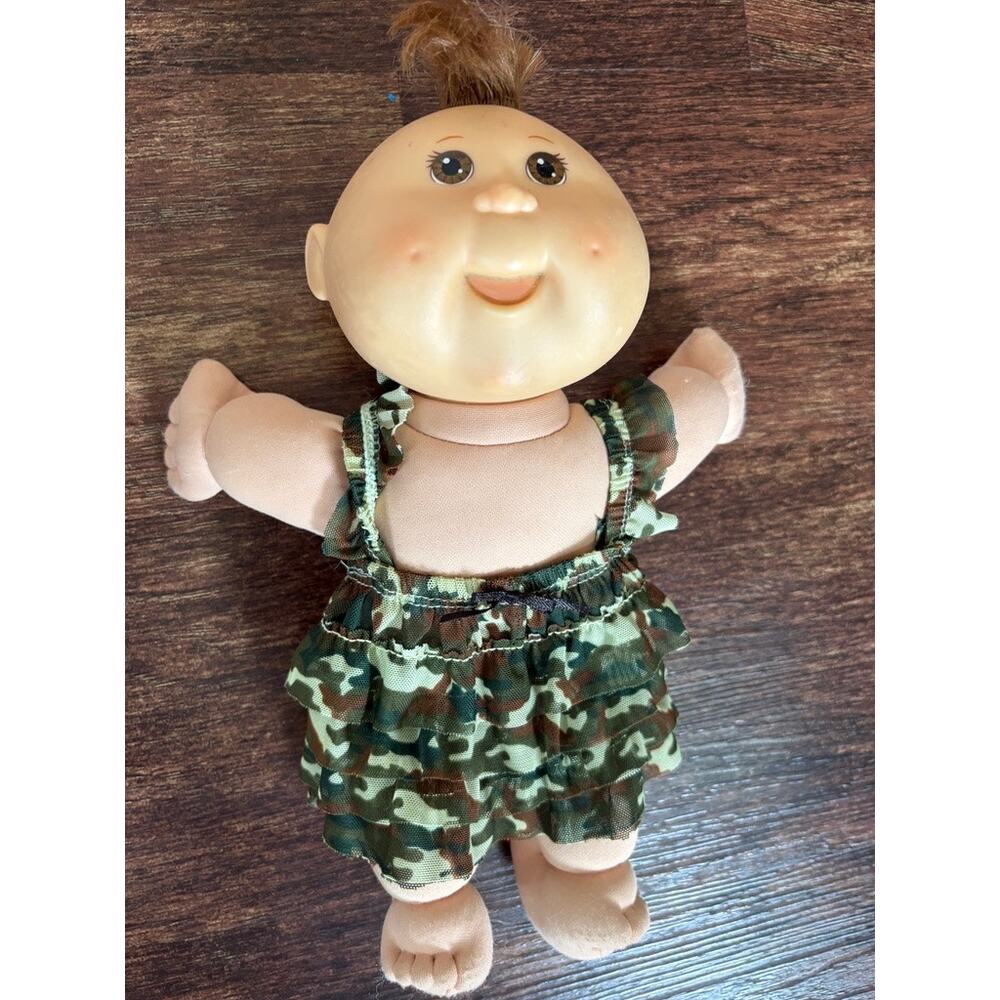 Cabbage Patch Kids Boy Doll Bald Camo Overalls 2004 Play Along Vintage Toy